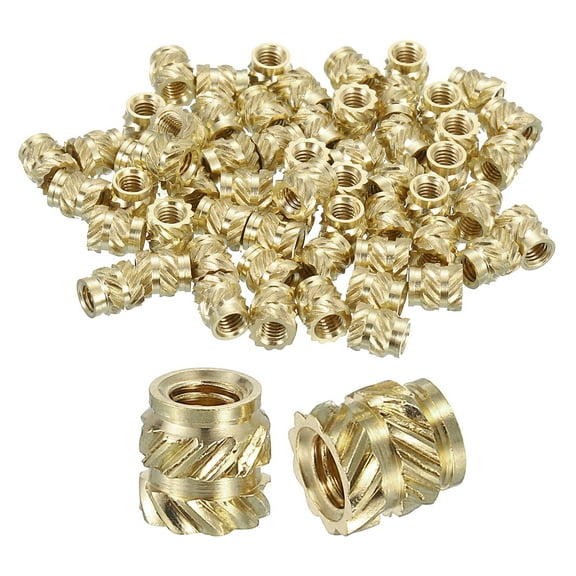 Knurled Insert Nuts, 50 Pack M3 x 5mm L x 5mm OD Brass Heat Set Insert Nuts