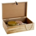 Small Wooden Decorative Box with Hinged Lid and Tassel for Jewelry