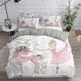thumbnail image 1 of LAICAIW Ballet Dancing Girl Duvet Cover Cute Little Ballerinas Girl Bedding Set for Kids Women White Comforter Set Queen King Size Princess Bed in A Bag 3 Pcs The Comfy Bedding Sets & Collections, 1 of 3