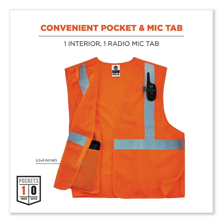 GloWear 8215BA-S Single Size Class 2 Economy Breakaway Mesh Vest, Polyester, Large, Orange, Ships in 1-3 Business Days GloWear 8215BA-S Single Size Class 2 Economy Breakaway Mesh Vest, Polyester, Large, Orange, Ships in 1-3 Business Days