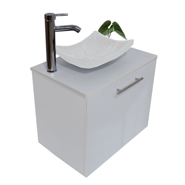 Gabinete para Baño DECOMOBIL con Lavamanos y Monomando Derecho Blanco