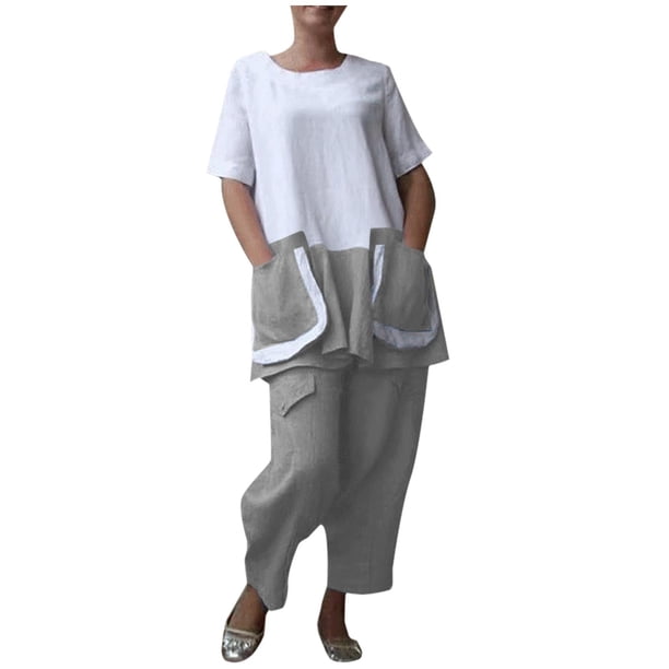 Traje de cintura de color sólido de verano para mujer Traje de dos piezas casual de moda Wmkox8yi bvn1005