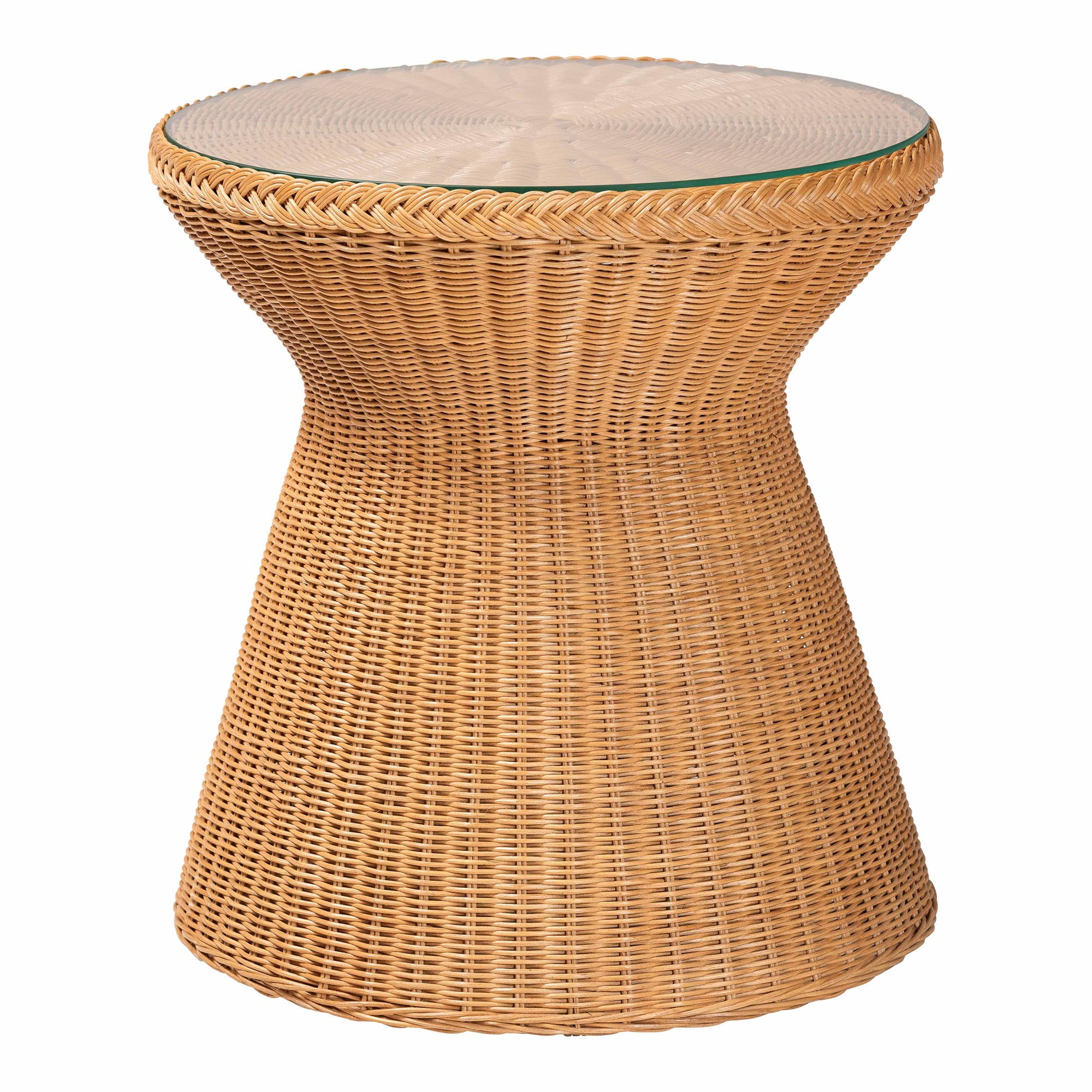 bali & pari Nina Boho End Table, Round, Natural