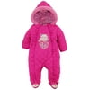 Duck Duck Goose Baby Girls Hooded Footed Quilted Pram Suit