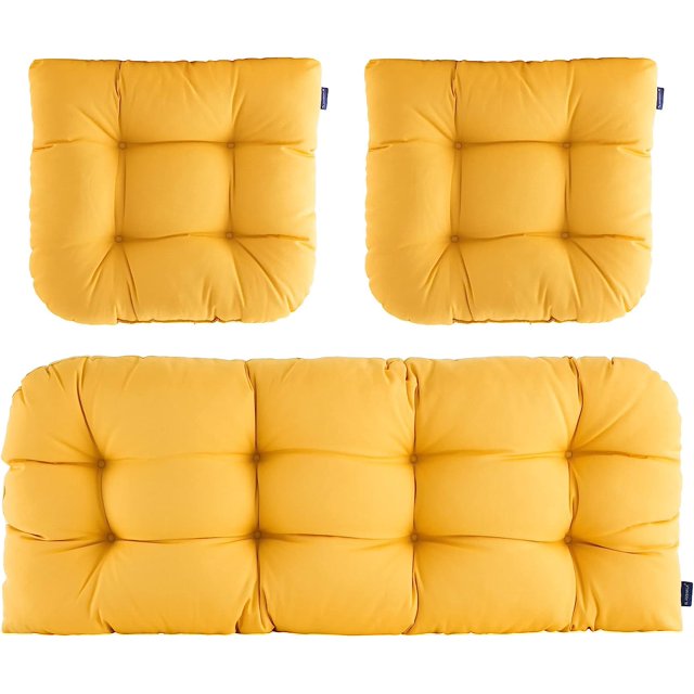 SHMAMT Outdoor Chair Cushions,3 Piece Loveseat Outdoor Cushions Set