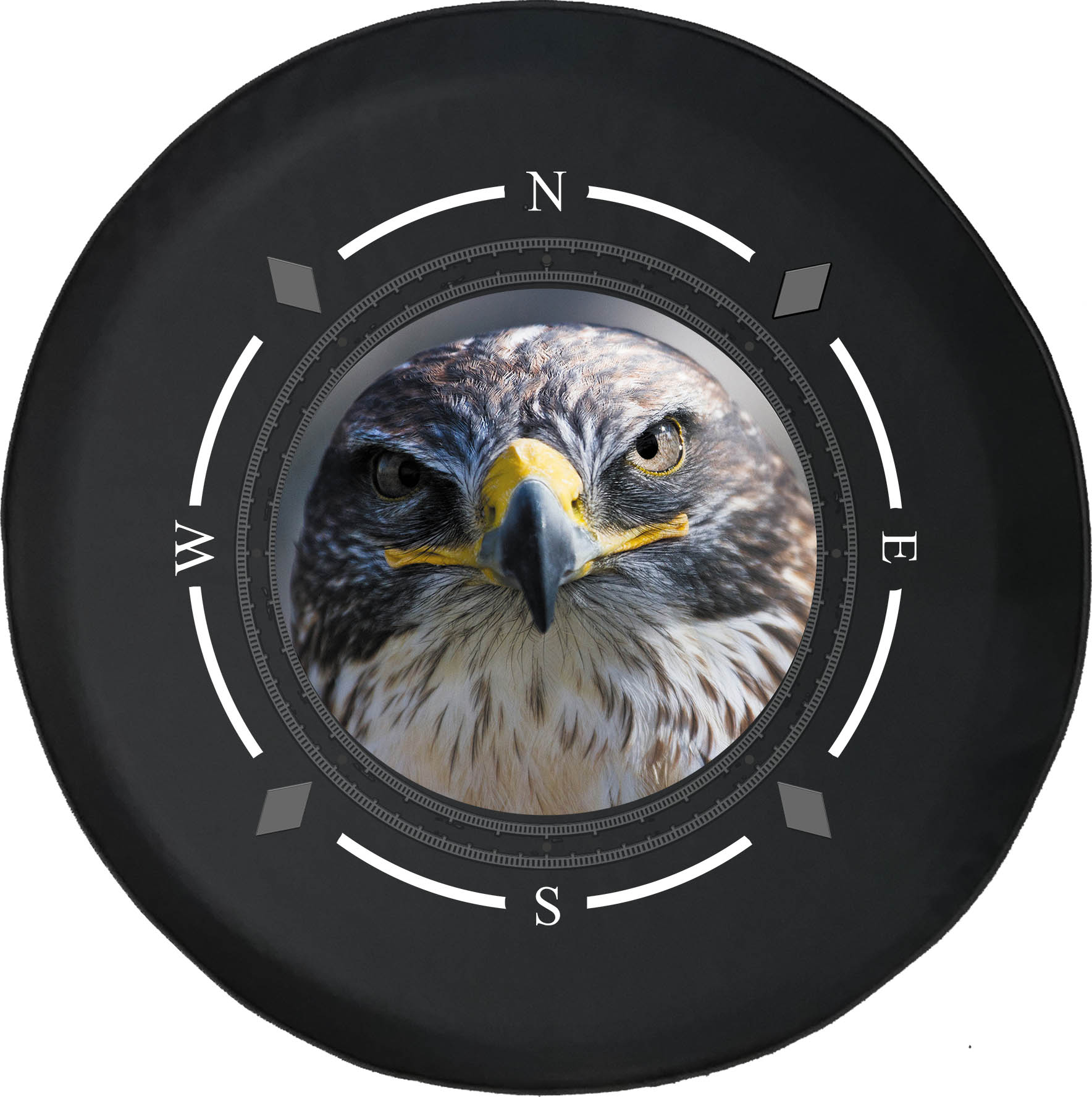 Spare Tire Cover Compass Falcon Staring Back Hawk Eagle Wheel Covers