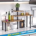 thumbnail image 4 of Moveable Corner Shelf Organizer for Kitchen, Bathroom, Spice Rack, Coffee Area, Over Sink, Dresser Table (Rustic Brown), 4 of 4