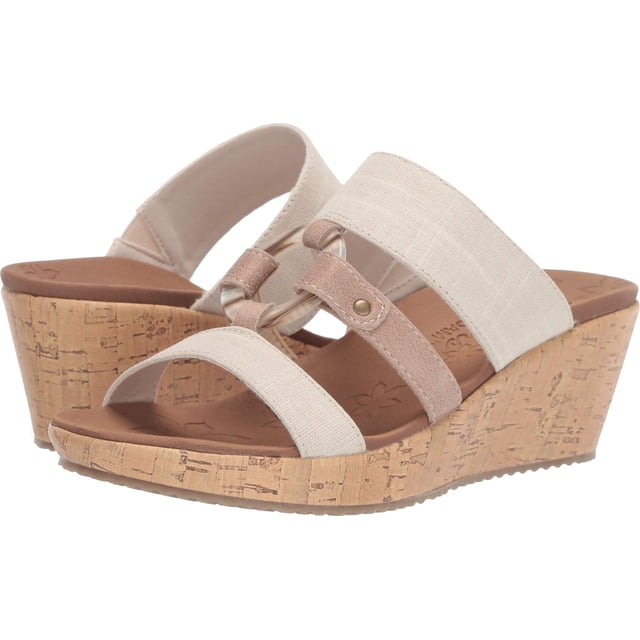 Sandalia con cuña Skechers Beverlee-sail Away para mujer, color natural