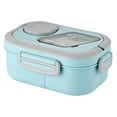 thumbnail image 2 of JingChun Stackable Bento Lunch Box for Adult & Teens - Reinforced Leak-Proof Lunch Container 3-Compartment with Utensils & Sauce Container, BPA-Free, Dishwasher/Microwave Safe, 2 of 8