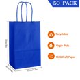 thumbnail image 2 of AZOWA Gift Bags Small Kraft Paper Bags with Handles (4.7 x 2.4 x 6 in, Royal Blue Color, 50 Pcs), 2 of 8