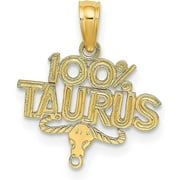 14K Yellow Gold 100% TAURUS Zodiac Charm - 15.65mm