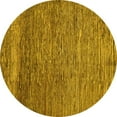 thumbnail image 1 of Ahgly Company Indoor Round Abstract Yellow Modern Area Rugs, 4' Round, 1 of 4