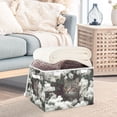 thumbnail image 5 of Foldable Fabric Storage Bin With Handle Collapsible Basket Box Storage With Lid Organizer Tiny Blossoms, 5 of 7