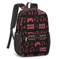 thumbnail image 2 of Game Controller Red Pattern 17" School Backpacks for Teens,Waterproof Oxford Fabric,S-Shape Padded Straps for School,Travel,Hiking,Camping, 2 of 6