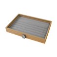 thumbnail image 3 of Bandeja apilable para joyería, caja de almacenamiento con placa de cubierta, caja organizadora de madera, soporte de exhibición para pendientes, colga Estilo D Yinane Bandeja de almacenamiento de joyas, 3 of 7