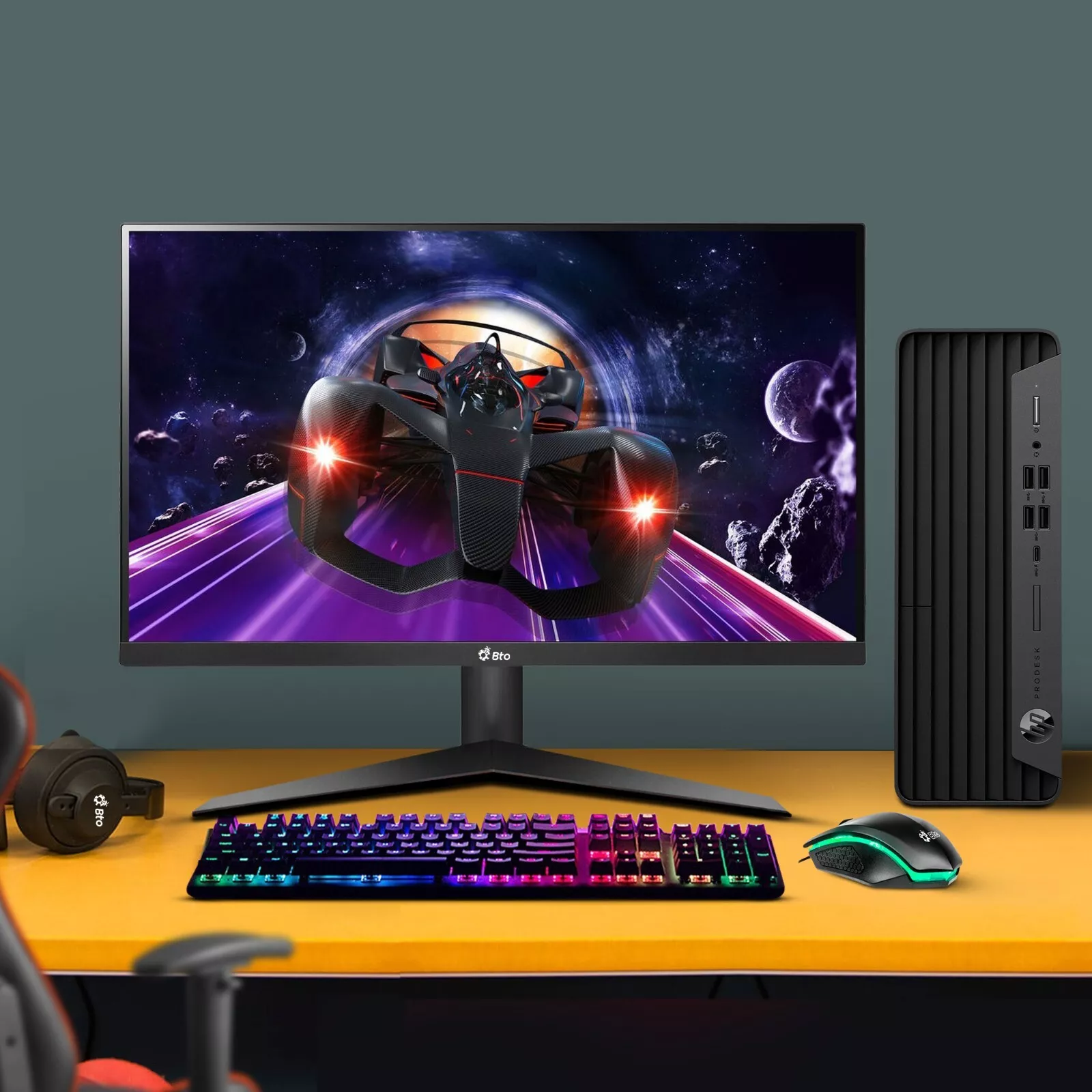 Restored Gaming HP ProDesk G6 Desktop PC, Intel Core i5 10th Gen. 16GB RAM, 1TB SSD + 1TB HDD, NVIDIA GeForce GTX 1050 Ti, New 24 inch Monitor, RGB KB & Mouse, Wi-Fi, Windows 11 Pro (Refurbished)