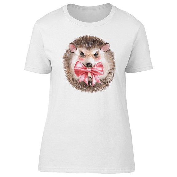Cute Baby Hedgehog With Ribbon Tee Women's -Image by Shutterstock