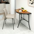 thumbnail image 4 of Gymax 2 Pcs Table d'Événement Demi-Ronde Pliable Table de Banquet Pliable avec Cadre en Métal Brun, 4 of 10