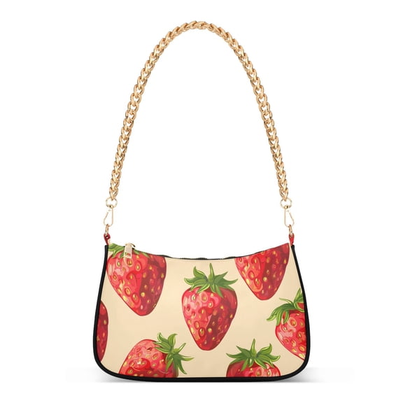 Lots Of Strawberries Women Handbags Shoulder Bag Cross Body Bag with Crossbody Strap Hobo Bags Chain Strap