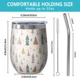 thumbnail image 5 of 12oz Stemless Wine Tumblers Beige Christmas Tree Pattern Vacuum Insulated Stainless Steel Travel Tumbler Cups Mug with Lid and Straw for Champaign,Cocktail,Beer with Cleaning Brush, 5 of 5