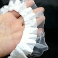 thumbnail image 4 of U8MO 5 Yards 2-Layer Satin Organza Lace Ruffle Edge Trim 2" Sewing Wedding Ribbon DIY-Blue, 4 of 9