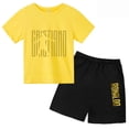 thumbnail image 3 of Conjunto de camiseta y pantalones cortos con estampado de estrellas CR7 de algodón para niños y niñas de 3 a 13 años en edad preescolar, ropa informal para niños Sunshine, 3 of 5