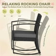 thumbnail image 2 of Homall Patio Furniture Set Outdoor Rocker All Weather PP Rocking Chair with Cushion Set of 3, Gray, 2 of 7