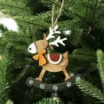 thumbnail image 4 of CuiLiyq Christmas Tree Ornaments, Retro Painted Wooden Elk Pendant, For Family Festivals Wedding Party Ornaments and Christmas Gifts, 4 of 6