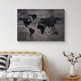 thumbnail image 2 of IDEA4WALL Canvas Wall Art Black World Atlas Map on Dark Brown Wood Panel Places Country Mixed Media Realism Global Urban for Living Room, Bedroom, Office - 12"x18", 2 of 5