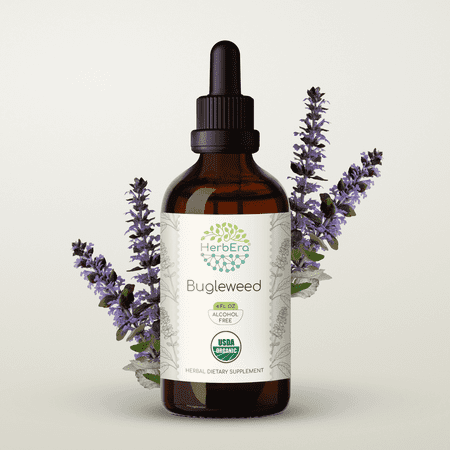 HerbEra Bugleweed Tincture, Organic Herbal Dietary Supplement for Hormonal Balance Support, Certified Organic Bugleweed (Lycopus virginicus) Dried Herb Extract, Natural, Alcohol-Free, Drops 4 oz