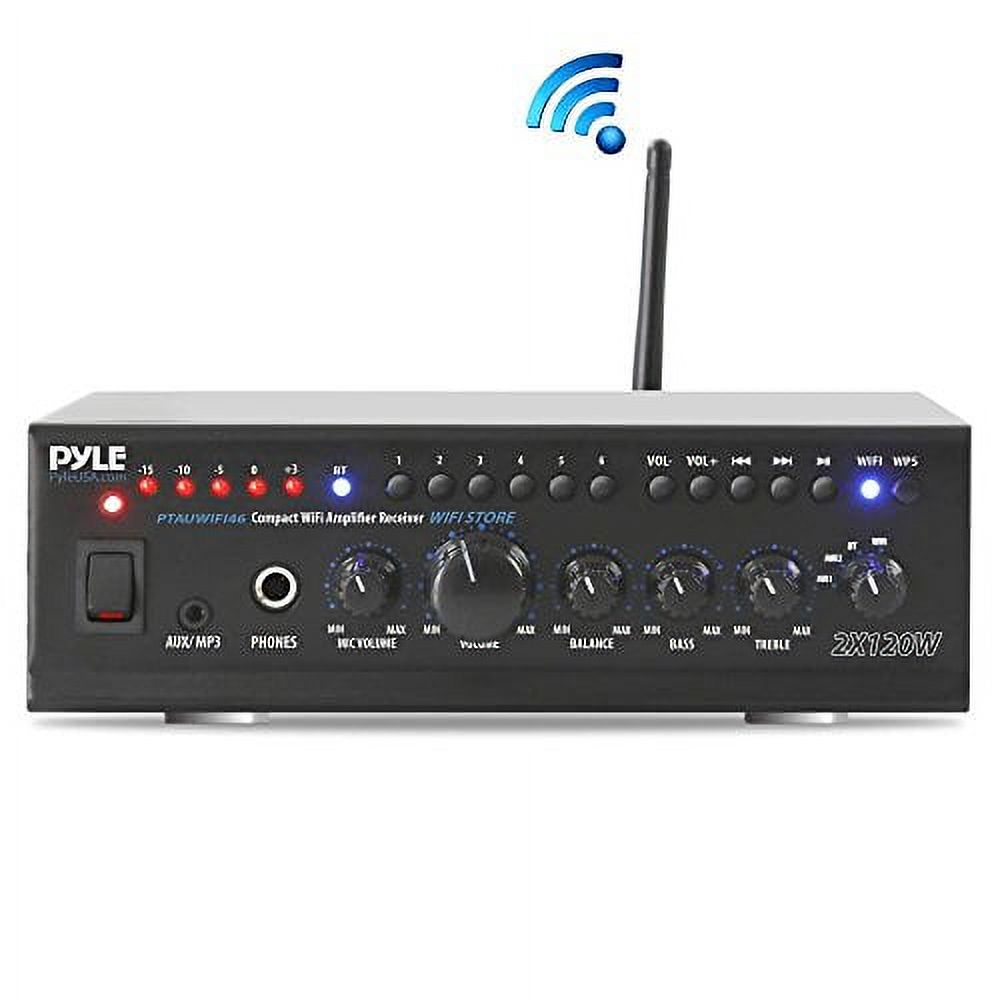 PYLE PTAUWIFI46 - Compact WiFi Amplifier Receiver, Wireless Music Streaming Amp System with Mic Paging/Mixing, 240 Watt - image 2 of 4