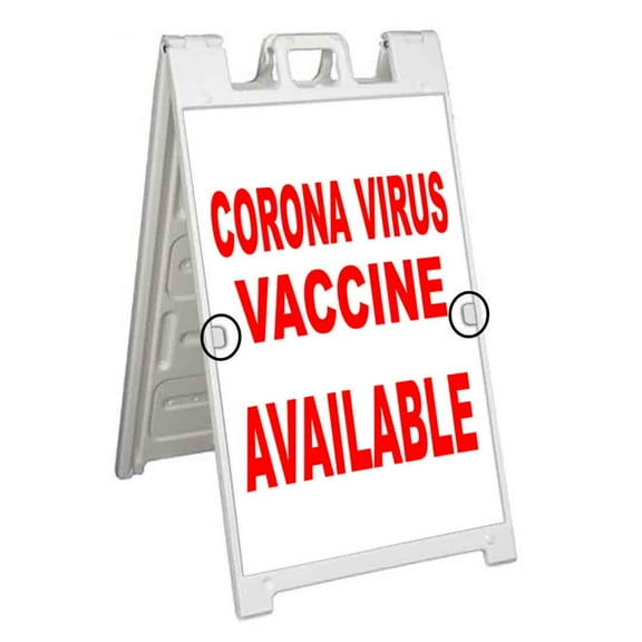 Virus Vaccine Available (24" X 36") Deluxe A-Frame Signicade, Includes 2 Removable Panels & Stand