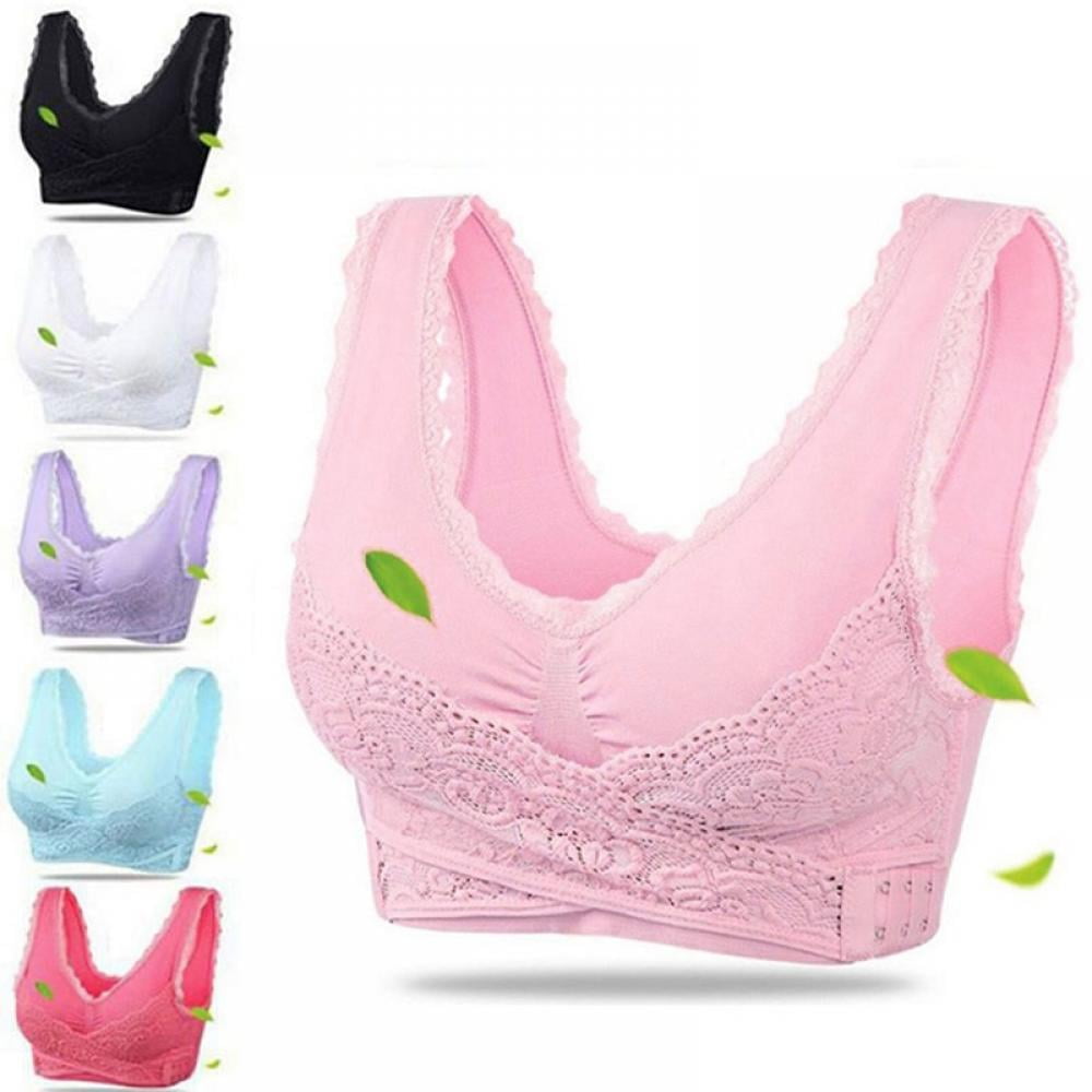 Skin Tone Bra Women's Front Side Buckle Lace Edge Without Steel Ring  Movement