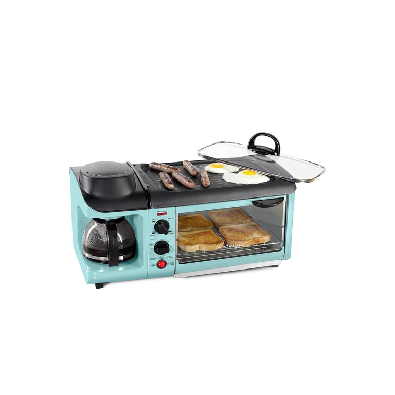 Nostalgia 3-in-1 Breakfast Station, Includes Coffeemaker, Toaster
