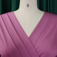 thumbnail image 6 of AURA Plus Size V Neck Pleated Midi Dress High Waist Belted A Line 3 4 Sleeve Elegant Summer Work Dress with Zipper, 6 of 10