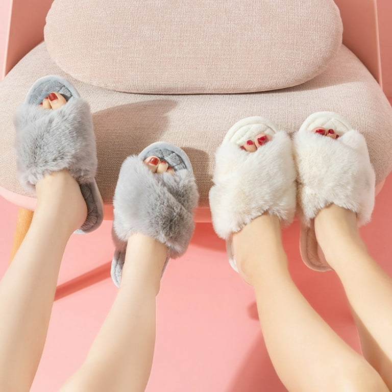 Cozy cheap fluffy slippers