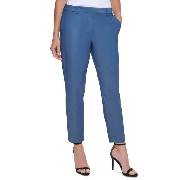 DKNY Womens Essex Dress Pants, Blue, Petite, 12P