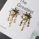 thumbnail image 4 of Pendientes colgantes de cristal Yashi con diseño de estrella de sol y borlas bohemias dorados, 4 of 4