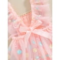 thumbnail image 6 of Bagilaanoe Newborn Baby Girl Summer Rompers Dress Flower Embroidery Fly Sleeve Bodysuits + Headband 3M 6M 12M 18M Infant Patchwork A-line Dresses, 6 of 8