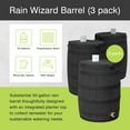 thumbnail image 2 of Good Ideas Rain Wizard 50 Gallon Plastic Rain Barrel with Brass Spigot (3 Pack), 2 of 11