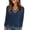 Navy, variant on Wutalume Women's Long Sleeve V Neck Color Block Slim Knit Sweater, Fall Soft Lightweight Top, Solid Base Layer for Styling and Comfort,Army Green L