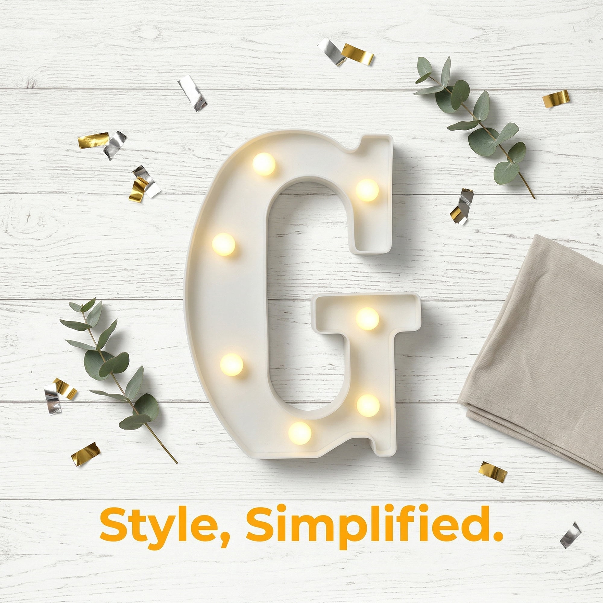 Unique Bargains Marquee Letters With Lights LED Light Up Signs Letter G 6.5"L x 1.5"W x 8.5"H