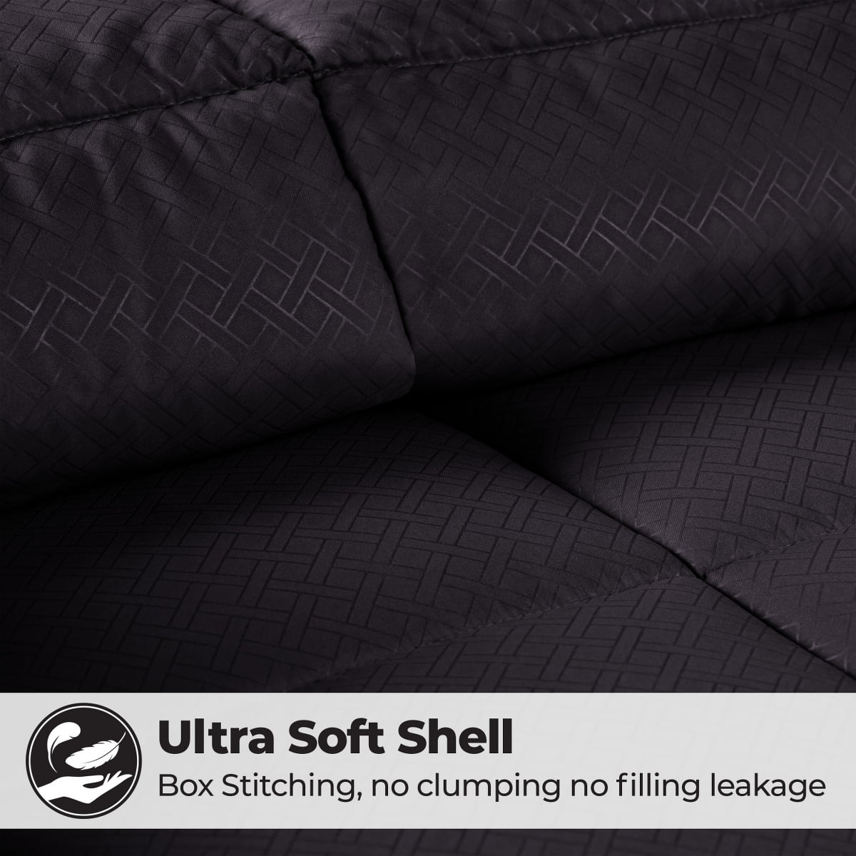 Superior Basketweave Plush Down Alternative Comforter, Twin XL, Black