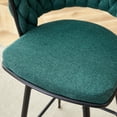 thumbnail image 5 of Newest Two rotating bar stools with breathable cotton and linen soft cushions, in a retro green seat and black spray-painted iron frame, suitable for both restaurants and bars, 5 of 10