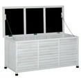 thumbnail image 1 of Outsunny Wooden Deck Box Outdoor Storage Container with Aerating Gap White, 1 of 10