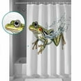 thumbnail image 3 of 72x78 Inch Shower Curtain Vintage Frog Bathroom Decor Waterproof Fabric Bathtub Bath Curtains Decorative Water Surface Motif Animals Artwork Extra Long Shower Curtain Set with Hooks, 3 of 6