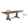 thumbnail image 5 of Tyler 88 Inch Classic Rectangular Dining Table, Rubberwood, Natural Brown, 5 of 6