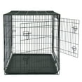 thumbnail image 4 of Zimtown 42" Heavy Duty Foldable Double Door Dog Crate with Divider and Removable ABS Plastic Tray, 4 of 7