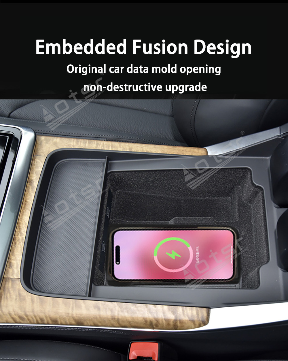 Aotsr AI car Auto wireless charger for Audi Q7 2020-2022 Intelligent Infrared Fast Wireless Charging