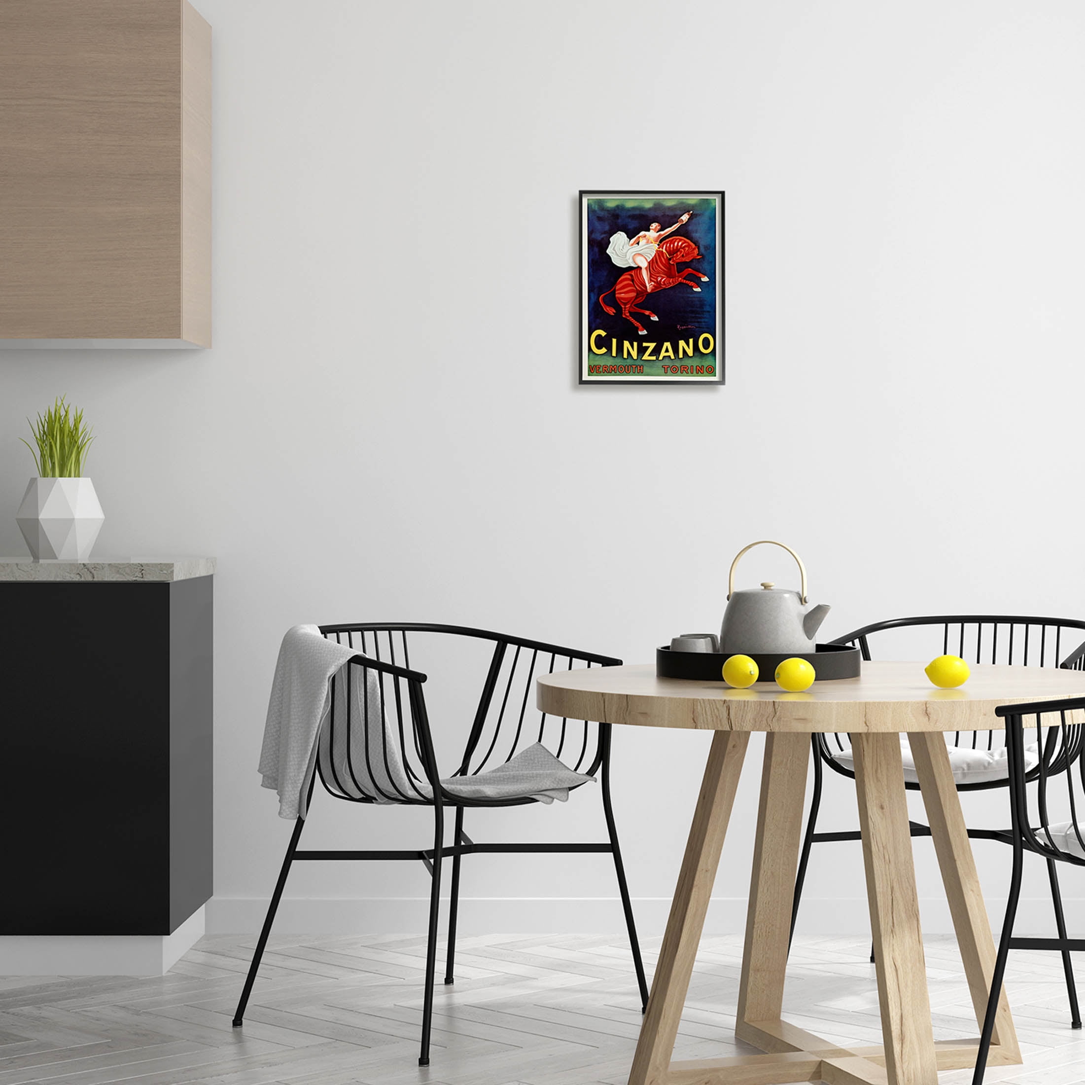 Stupell Industries Cinzano Vermouth Vintage Ad Graphic Art Black Framed Art Print Wall Art, Design by Marcus Jules